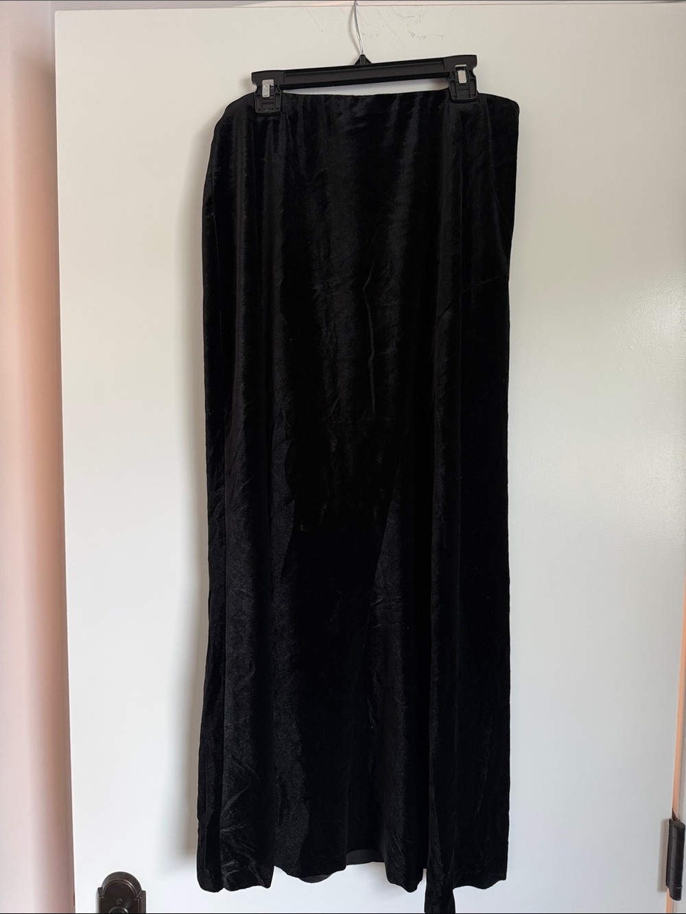 Zara Black Velvet Goth Winter Maxi Skirt